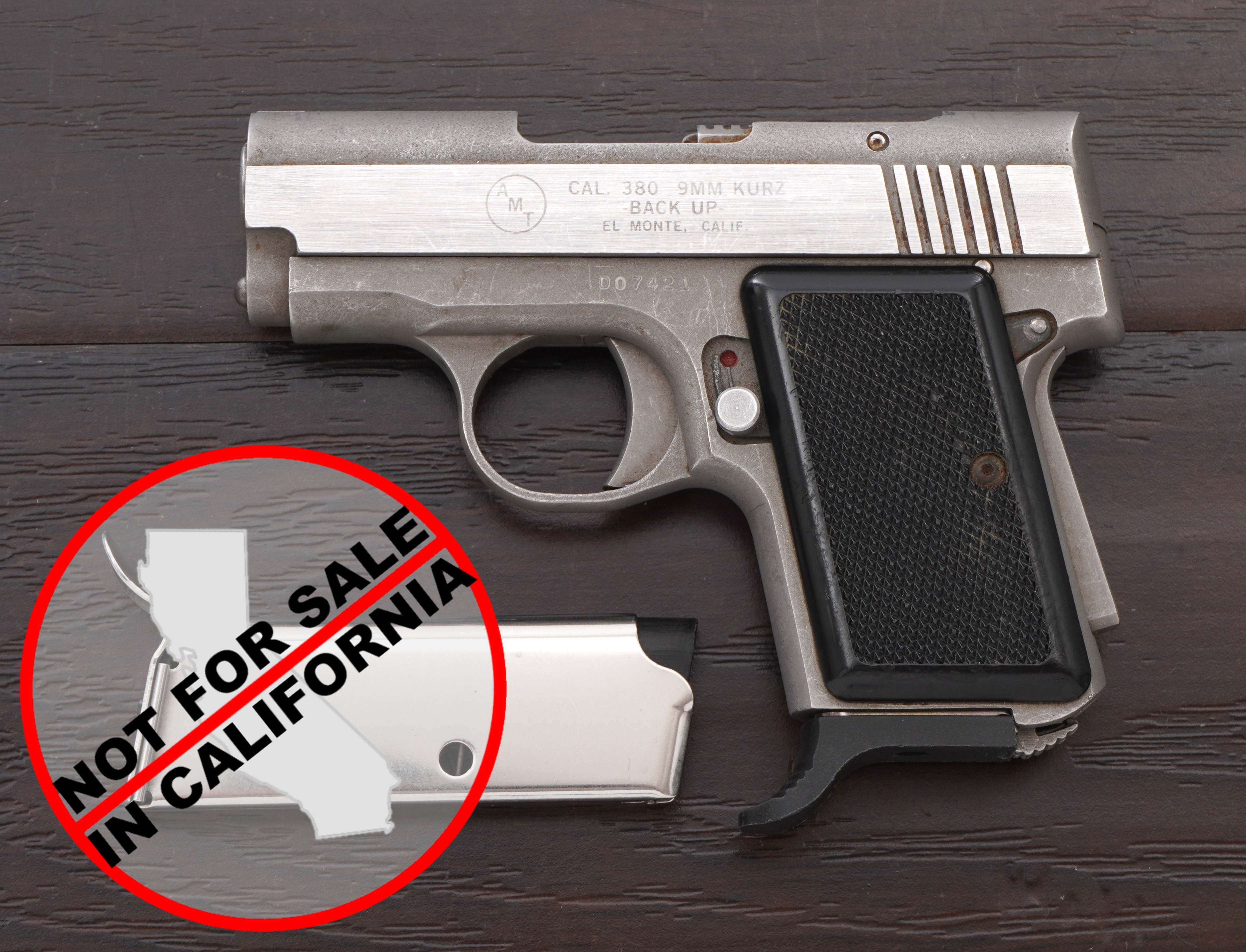 AMT Back Up Semi-Auto Pistol, .380 ACP, 2.5” Barrel, w/Two Magazines-img-1