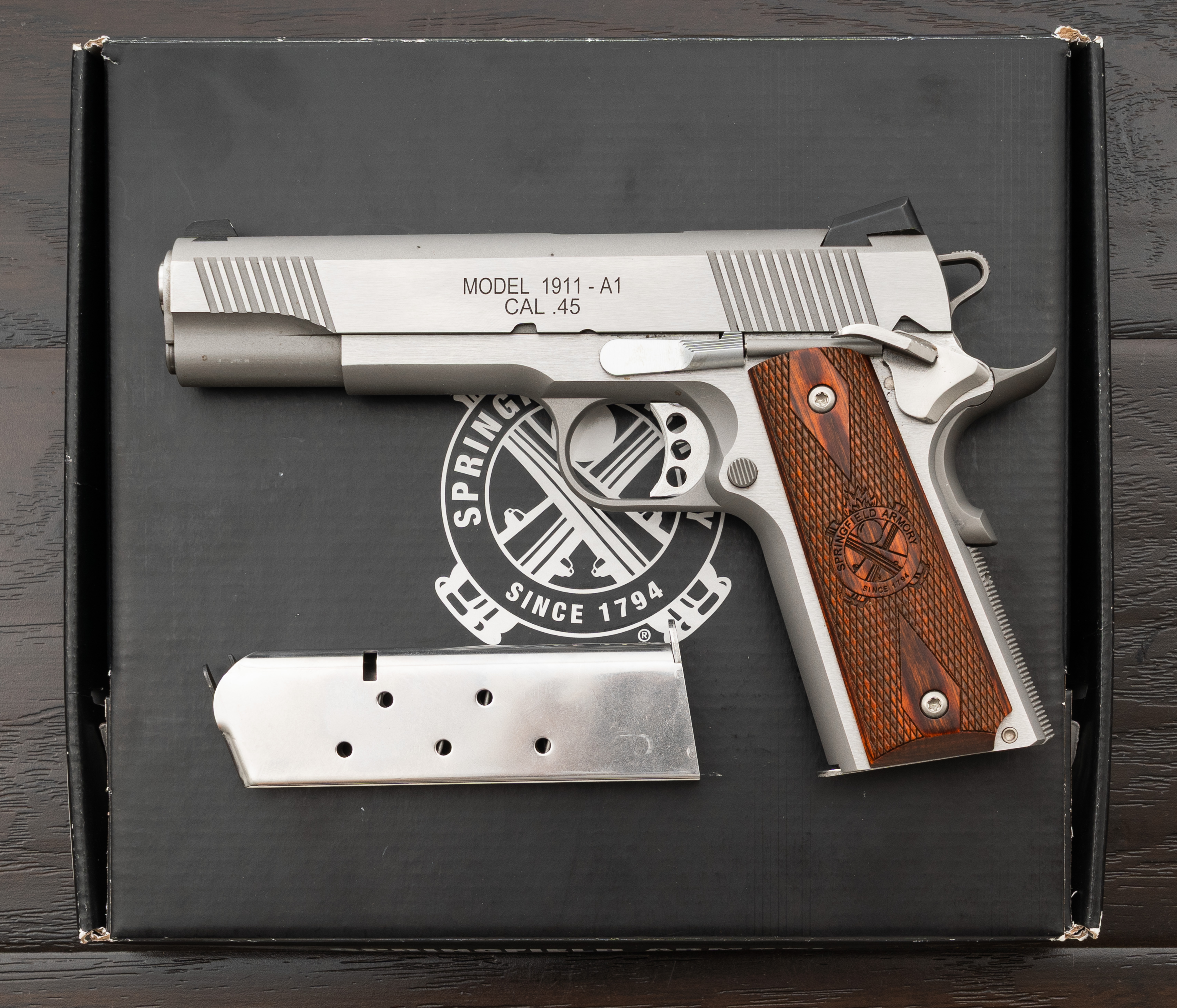 Springfield Armory 1911-A1 Semi-Auto Pistol, .45, SS, PX9151LCA, CA OK-img-0